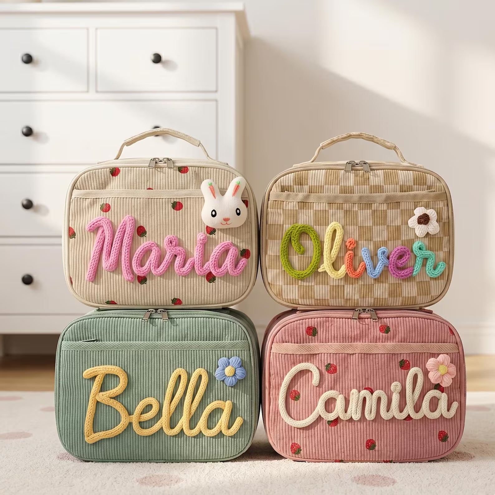 Thread Berry Custom Yarn Name Lunch Bag for Kids