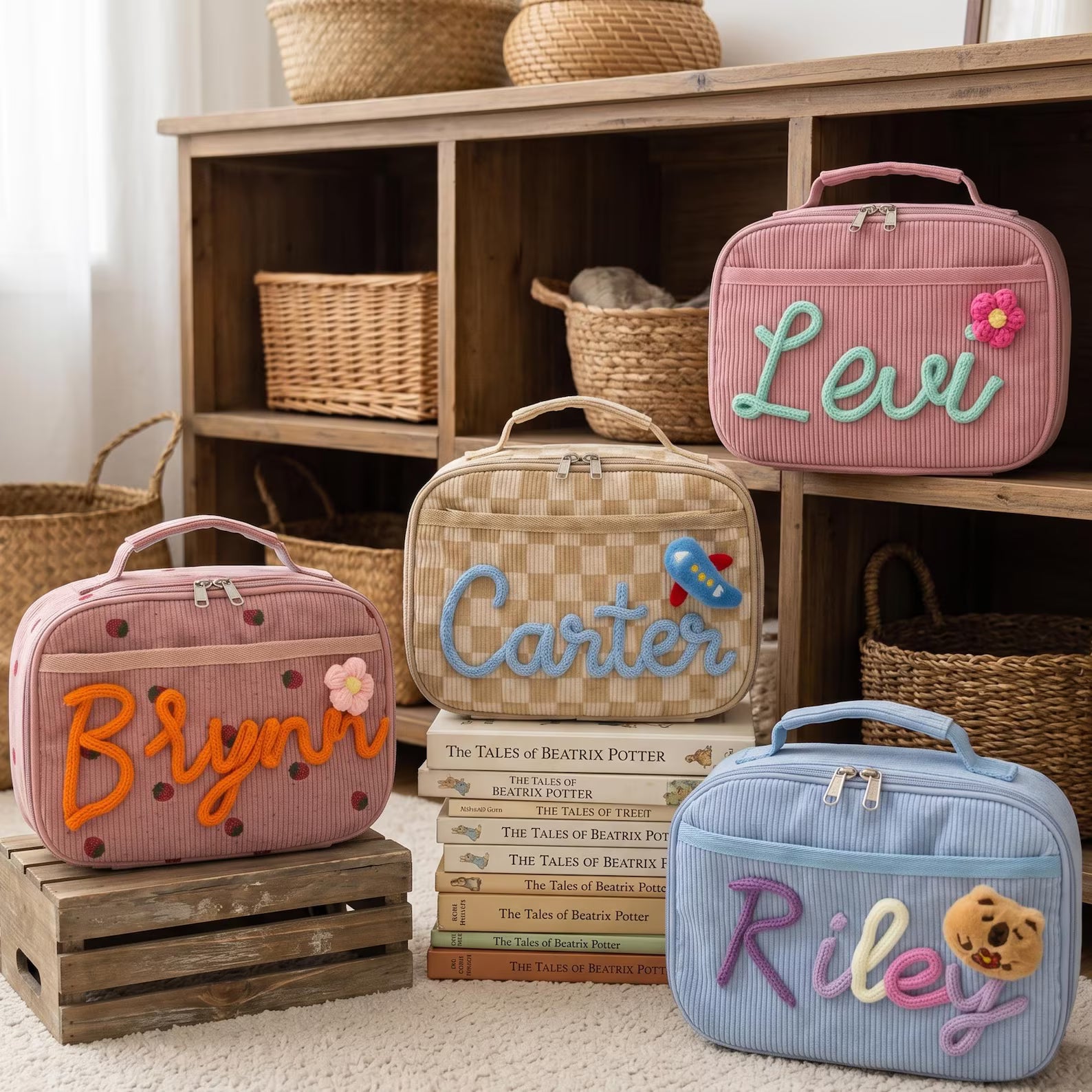 Thread Berry Custom Yarn Name Lunch Bag for Kids